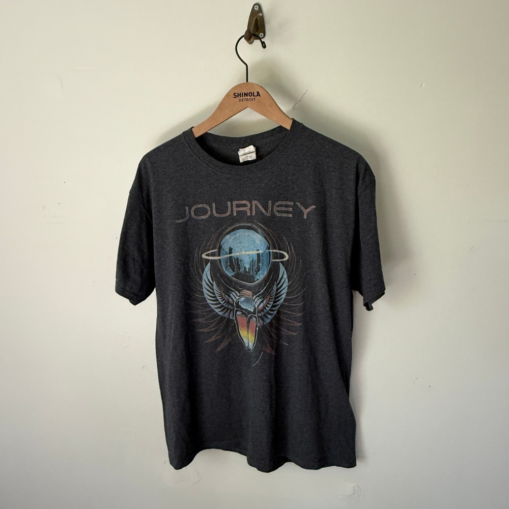 Journey Band T-Shirt Mens Large Gray Graphic Rock Tee Licensed Merch